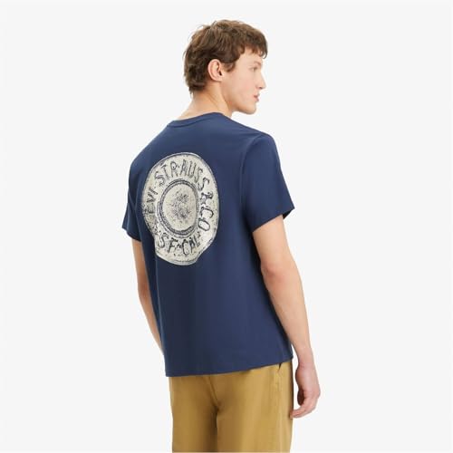 Levi's Herren Ss Relaxed Fit Tee T-Shirt, Icon Button Dress Blues, S – Ansicht 2
