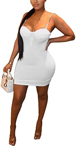 ThusFar Shapewear Slip for Women Mini Dress Full Bodysuit Strap Removable Tummy Control Bra Inside Body Shape Under Dresses