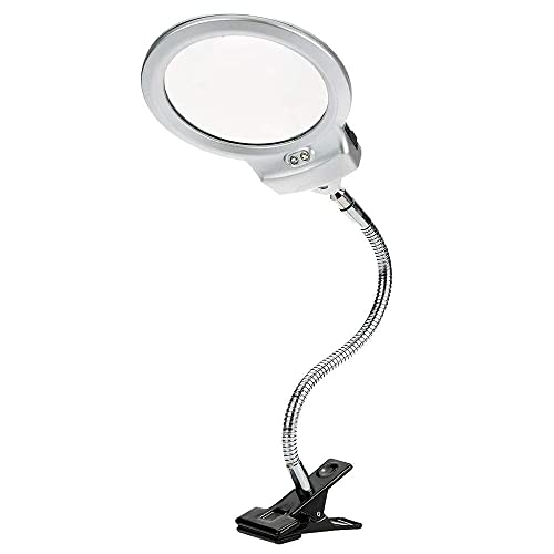 Loupe de bureau double utilisation avec led lumière 2,5X 5X CRODY