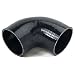 Squirrelly 3" Inch Silicone 90 Degree Elbow Coupler Hose Intercooler Pipe Turbo Tube 3-Ply (Black)