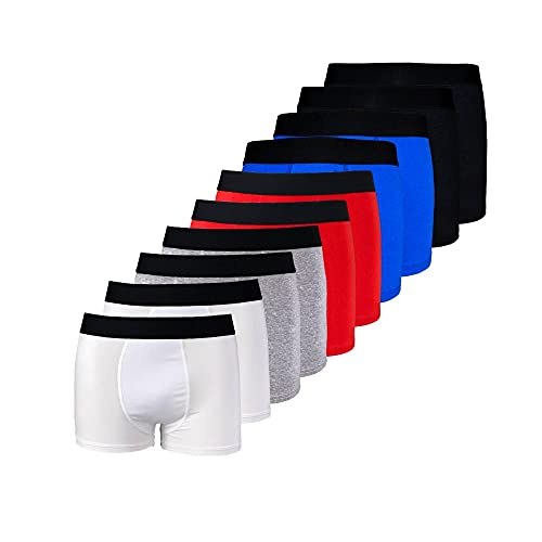 Kit 10 Cuecas Boxer Box Cotton Algodão Lisa Básica Casual