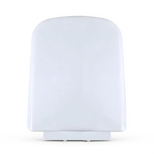 Image of ELEGANT CASA Polypropylene Soft Closing Toilet Seat /Western Toilet Seats Cover for Bathroom /Seat for Commode with Stable Hinges-Rectangular Shape Design Colour (Glossy White)-1 Set