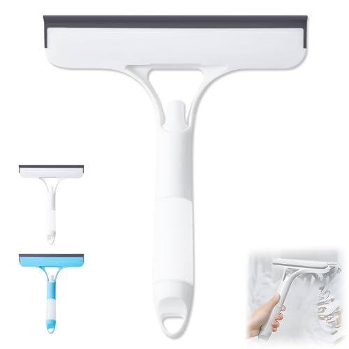 3 in 1 Window Cleaning Scraper,New 3 in 1 Window Cleaner,Squeegee and Scrubber with Spray, for Windows, Walls,Car Windshields, Bathrooms, Kitchens, All-Purpose Window Cleaner Tool (White)