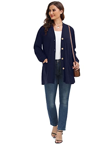 Image of MONNURO Plus Size Cardigan for Women Lightweight Button Down with Pockets