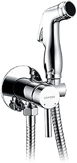 GRIFEMA COMPLENTO-G154 Wall Mounted Bathroom Toilet Bidet Mixer Spray Kit, Douche Muslim Bidet Shattaf Shower Spray, 1/2 Inch Hose, Chrome