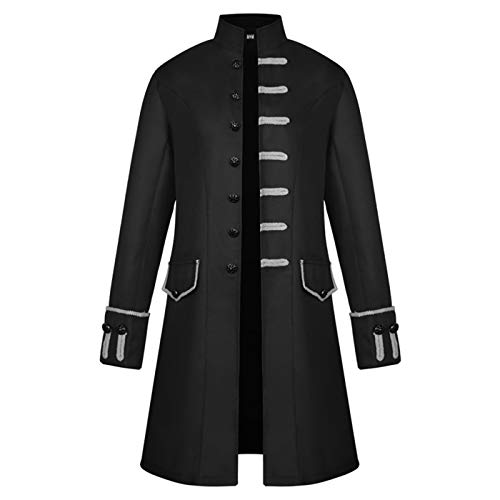 HaoHuodress Hombres Chaqueta Gotica Steampunk Traje Vintage Victoriano Uniforme De Chaquetas Abrigo