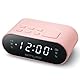 MUSE DUALER WECKER Radio PLL in Rosa, Handlicher UKW-PLL-Radio mit Dual-Alarm, LED Anzeige, 24-Stunden-Dimmer und Batterie-Backup