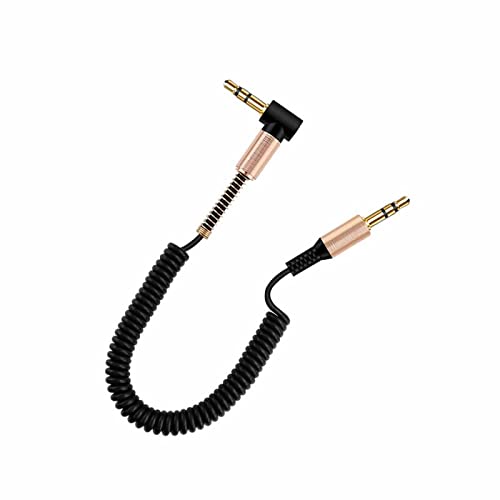 YSJJZRL Câble AUX, Câble Auxiliaire à Ressort Mâle à Mâle de 3,5 mm Cordon rétractable en Forme de L et en Forme de I pour Écouteur Audio de...
