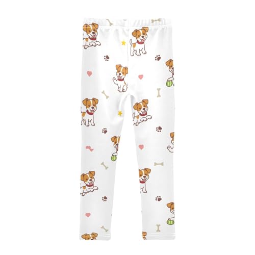 Jack Russell Puppy Girls Leggings,Workout Leggings for Girls Toddler Athletic Legging Size for 3-10T2