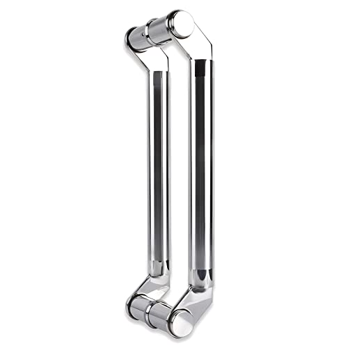 Poignée de porte en acier inoxydable push-pull double face argent - 2