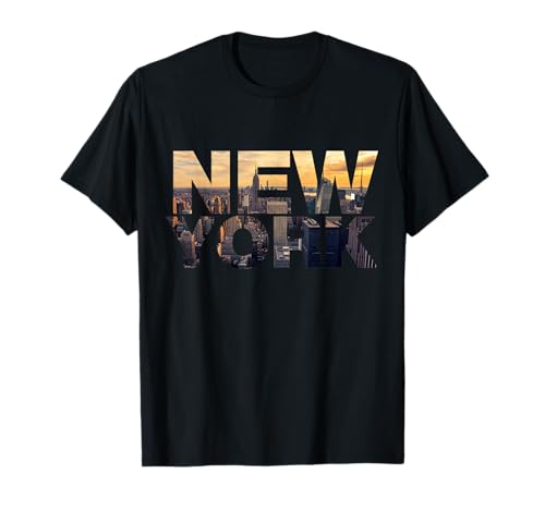 New York Sunset Skyline Graphic Tee shirts, New York City Camiseta