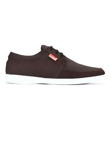 Image of Le Greem Men's Casual Lace-Up Shoes | Lightweight Synthetic Upper | Stylish & Comfortable Sneakers with Anti-Slip Sole - Black