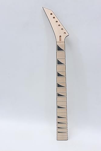 Braço de guitarra de bordo esquerdo 24 trastes para cabeça de barbatana de tubarão estilo Jackson aj
