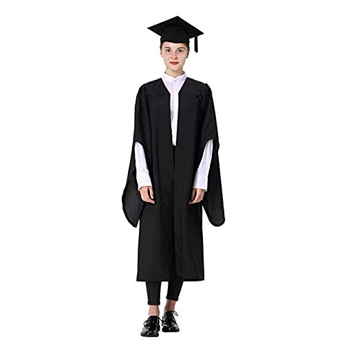 Vestido de graduación y sombrero estilo académico UK toga negra bachiller GraduationMall