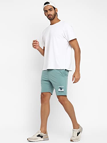 Image of Alan Jones Clothing Men's Casual Bermuda Shorts | French Terry | Placement Print | Regular Fit | Side Pockets | Drawstring Waist | Lounge & Summer Wear