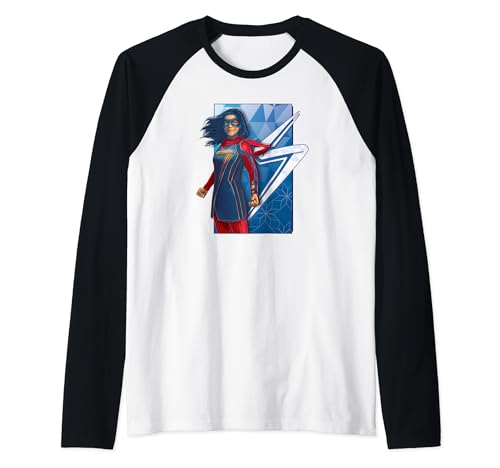 T-shirt Marvel Kamala Khan style raglan bicolore pour fan de super-héroïne