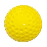 Dimpled PU Practice Baseball for Pitching Machines, Lightweight Hitting and Fielding Training Ball, Yellow, 9
