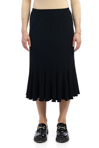 ESTEEZ Stretchy A-Line Skirt for Women - Knee Length/Midi