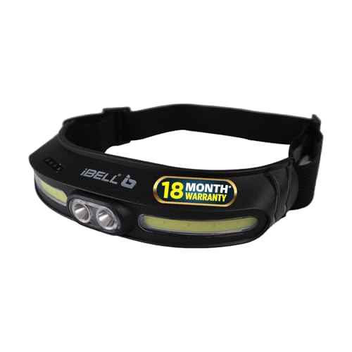 IBELL HL8245S Headlamp Torch with Headband, Rechargeable, LED with 5 Light Modes, Type C Charging,...