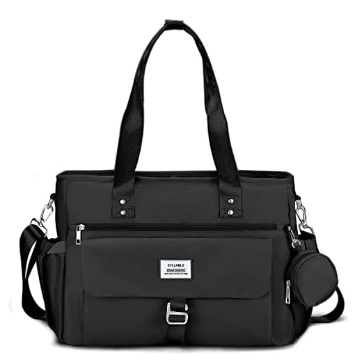 Syllable Diaper Bag Tote, Large Baby Diaper Bag Travel Diaper Tote with Changing Pad and Pacifier Bag