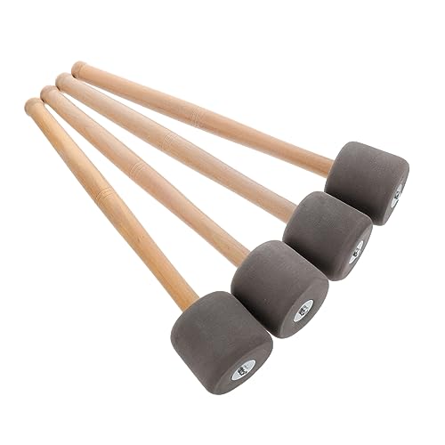 4 piezas de baquetas para bombo con mango de madera, mallets para instrumentos de percusión para estudiantes y profesionales miniatura 1