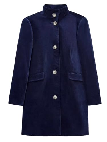 Image of Elendra jeans Women's Premium Velvet Long Coat | High Neck Buttoned Winter Jacket | Elegant Party & Casual Wear Overcoat