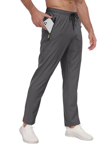 Men's Sweatpants Lightweight Workout Pants with Zipper Pockets Elastic Waist Athletic Pants for Men Exercise Jogging Hiking2