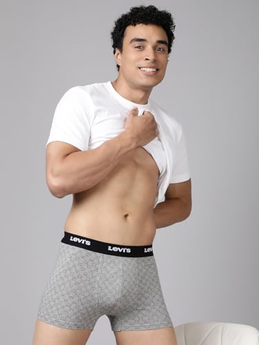 Image of Levi's 022 Trunk for Men | Cotton Stretch Fabric | Printed Men's Underwear | Anti-Roll Waistband | Extra Supportive Gusset | Functional Fly | No Ride-Up | Mid Length Fit | Tagless | Pack of 1