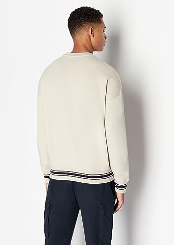 Armani Exchange Men's Collegiate Capsule Cotton French Terry Patch Logo Letters Pullover Sweatshirt4