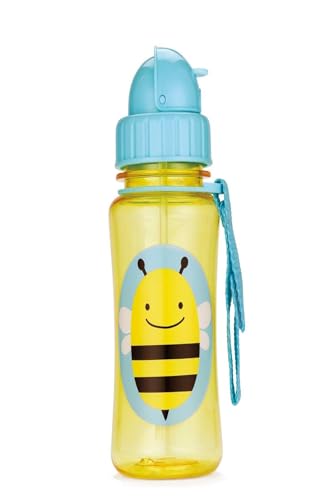 Skip Hop Zoo Straw Bottle - Bpa-Free Skip Hop Bottle with an Easy Grab Strap (13 Oz, Bee)