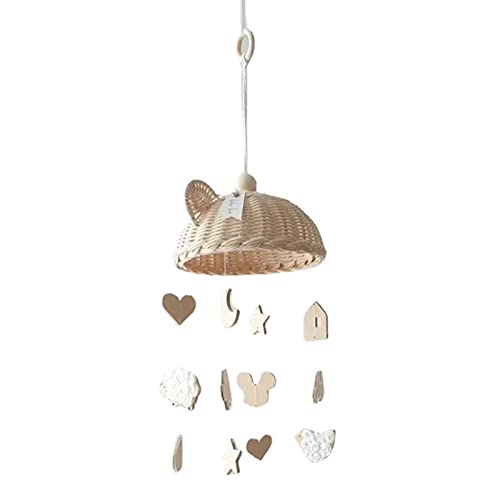 Nrkin Rattan Mobile Baby Windspiel, Mobile Krippe für Babybett Jungen und Mädchen, Neugeborenen Kinderzimmer hängende Bettglocke Dekoration für Weihnachten Ornament