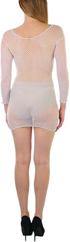 Image of ToBeInStyle Women's Stretch See Through Fishnet Novelty Mini Rave Party Dress