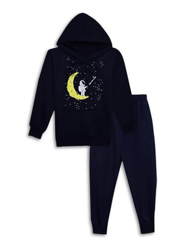 Image of Mack Jonney Printed Hooded Cotton Fleece Tracksuit Co-Ord Set for Kids-MACK38112