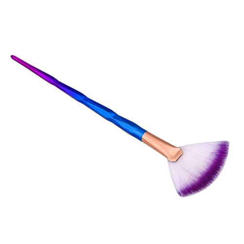 MagiDeal Fan Make-up Brush: Wangenrouge Gesichtspulver Bronzer Highlighter Kabuki Schminkpinsel - Foundation Brush / Blush Brush / Concealer Blending Brush - Mehrfarbig
