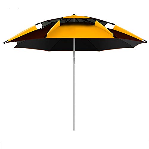 HLMBQ 200/220/240/260cm Sombrilla Playa/Parasol para terraza/Balcón Pantalla,Inclinable Plegable 360° Giratoria antiviento Pescar Camping Exteriores