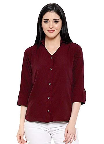 Image of Leriya Fashion Women's Summer Cotton Plain Tops 3 4 Flare Sleeve Tie Knot Loose Casual Tops