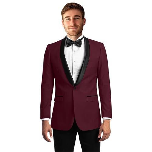 Men's Tuxedo Suit Slim Fit 2 Piece Formal Wedding Prom Suits One Button Blazer Jacket Pants Set