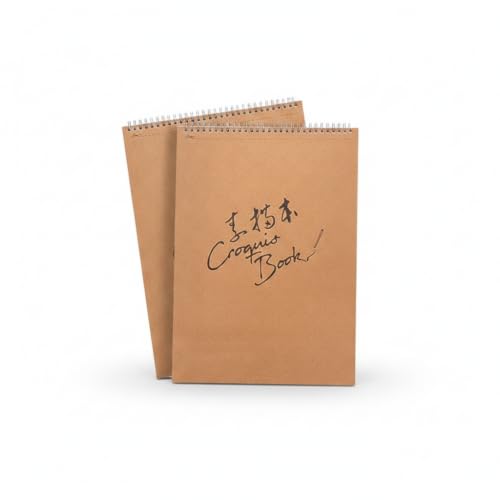 Cahier spirale dessin papier beige pour croquis en voyage