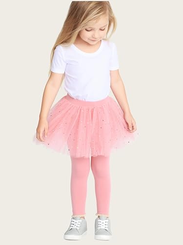 Girls Leggings with Skirt Kids Tulle Skirt with Sparkling Stars Pants Toddler Footless Leggings 1-8 Years3
