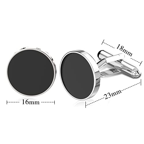 Cufflinks For Men, 316L Stainless Steel Tuxedo Shirt Cuff Links Accessories, Unique Business Groom Wedding Black Silver Gold Jewelry for Son, Father, Husband, Boyfriend2