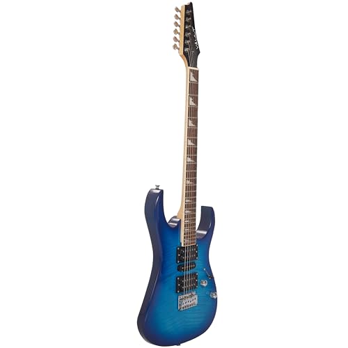 Image of VAULT RG1 Soloist Premium Basswood Electric Guitar (Blue, Indian Laurel Fretboard)