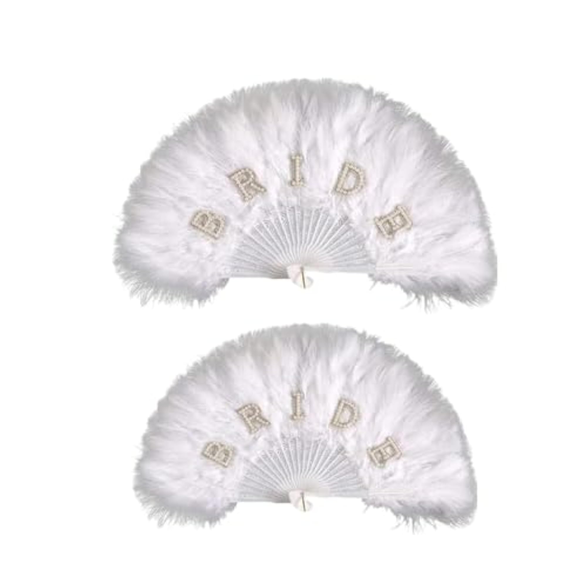 Feather Folding Fan Vintage Elegant for Line Dancing Tea Party