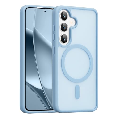 RALEAVO for Samsung Galaxy A15 4G/5G Case Compatible with Magsafe Strong Magnetic Translucent Matte Case Hard PC Shockproof Protective Case Slim Cover for Samsung A15-Blue