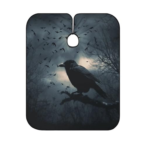 Capa para corte de cabello Night Crow, unisex, 66.9 x 56.7 pulgadas miniatura 6