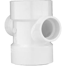 Genova Products 73532 Reducing Double Sanitary Tee Pipe Fitting, 3" x 2"