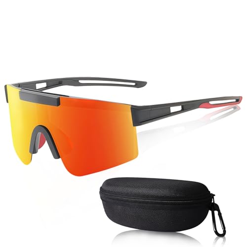 TULAMORIY Gafas Deportivas Hombre Mujer, Gafas de Sol Deportivas Polarizadas, Para Ciclismo, Running, MTB, Unisex, Antideslizantes, Antiimpacto, Deportes al Aire Libre 
