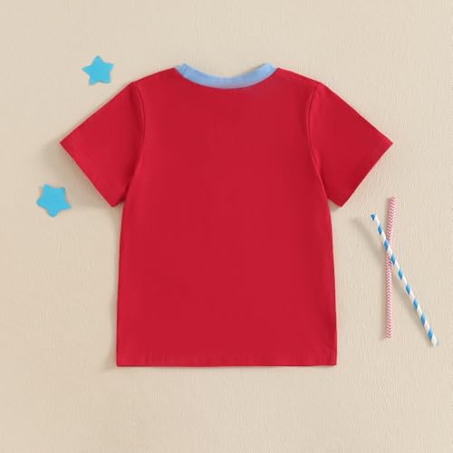 Kids 4th of July Shirt Toddler Little Boys Girls Dog Crab Embroidery Flags Funny Fourth of July Shirts4