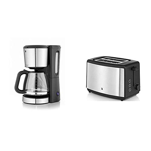 WMF BUENO Filterkaffeemaschine Glas, 10 Tassen, cromargan/silber, 1000 W & Bueno Edition Toaster Edelstahl, Doppelschlitz Toaster mit Brötchenaufsatz, 2 Scheiben, 7 Bräunungsstufen, 800 W WMF BUENO Filterkaffeemaschine Glas, 10 Tassen, cromargan/silber, 1000 W & Bueno Edition Toaster Edelstahl, Doppelschlitz Toaster mit Brötchenaufsatz, 2 Scheiben, 7 Bräunungsstufen, 800 W