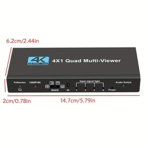 Divisor multipantalla 4K con cuatro puertos HDMI para gaming y monitorización 5