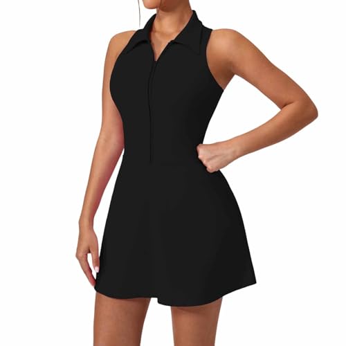 Robe de tennis pour femme ajustée à col montant pour le sport